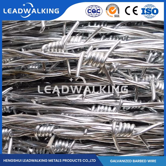 Leadwalking 가시 철조망 도매업자 ODM 맞춤형 녹색 면도칼 철사 중국 30mm 바늘 길이 보안 펜싱 시스템 아연 도금 철조망